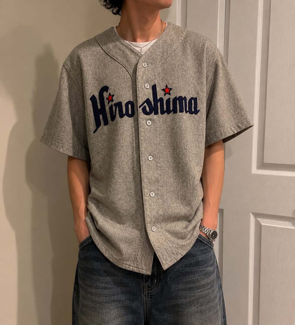 Ebbets Field Flannels Hiroshima Carp 1953 Wool Jersey Made in USA Vintage Size X